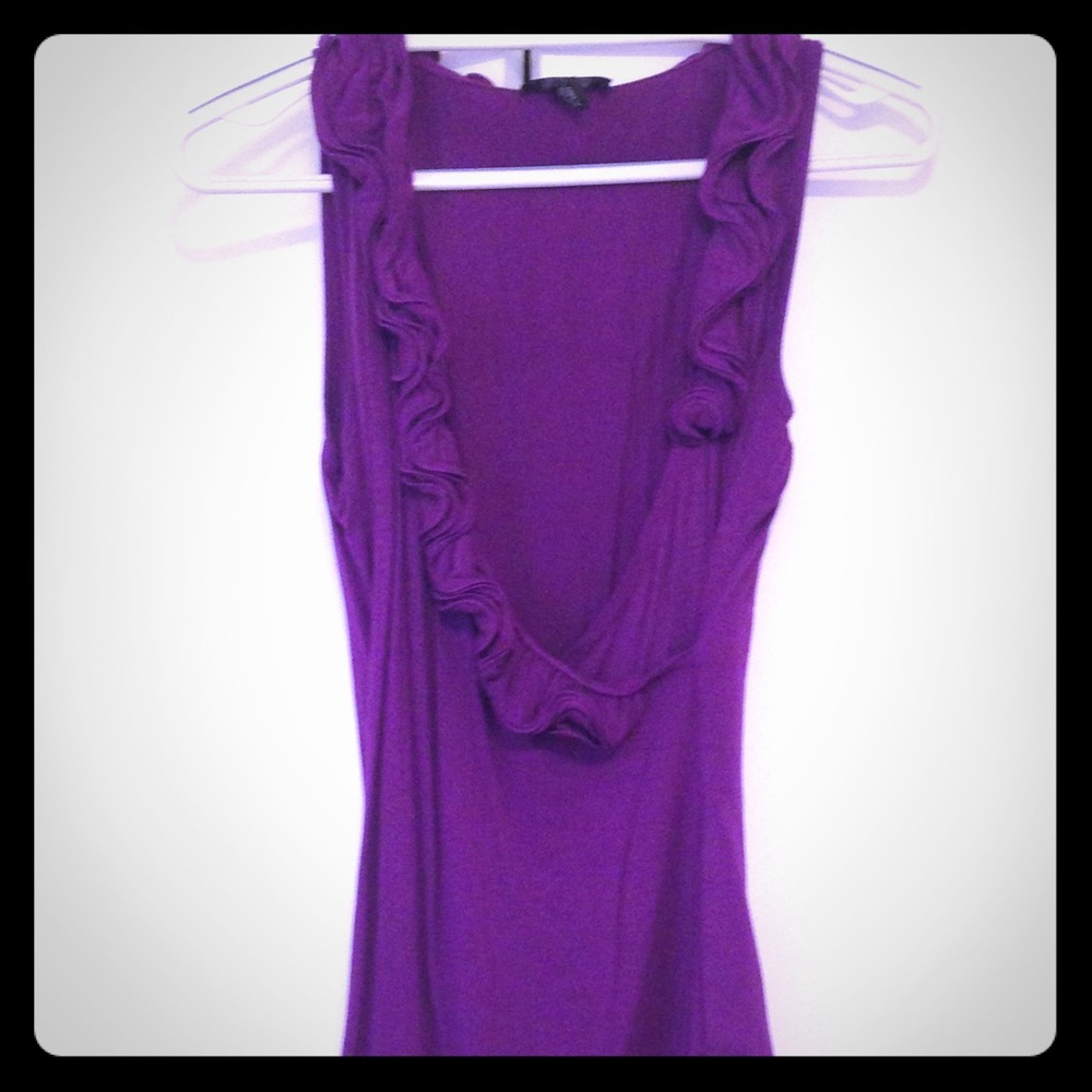 Royal purple ruffle blouse